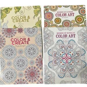 2 color Art, & 2 color & Create adult coloring books. A 4 pk.  Relaxing and fun.
